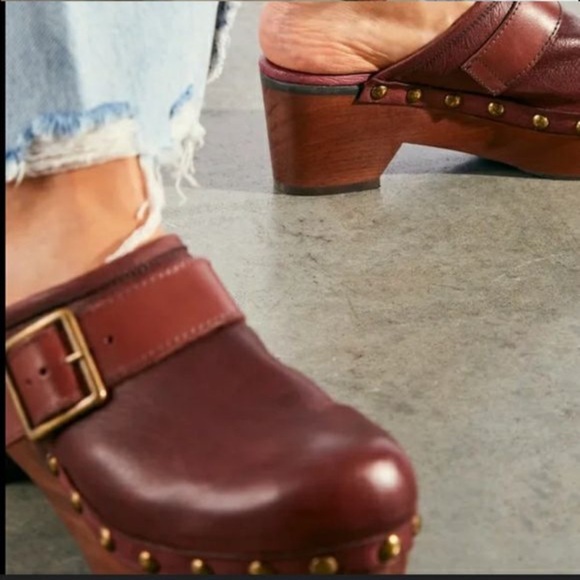 Free People Shoes Culver City Clog size 38 worn 1x color mahogany - Picture 2 of 7